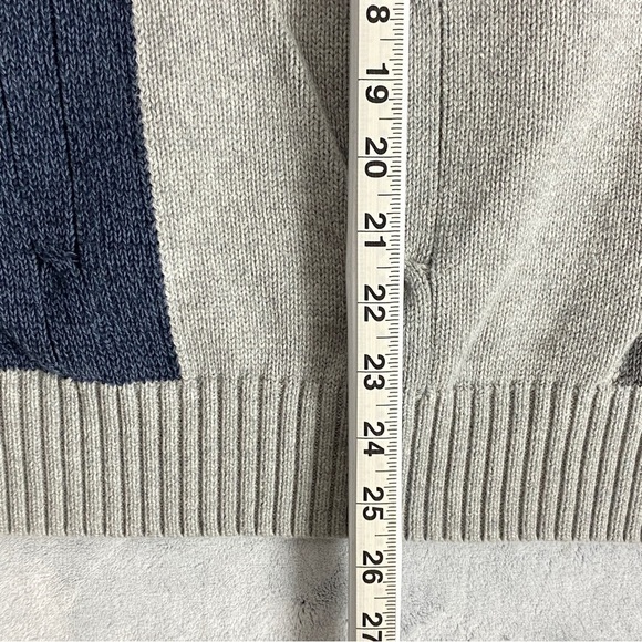 Dockers Color Block Sweater Cotton Sz XL Crew Neck Grey Blue - Picture 8 of 9